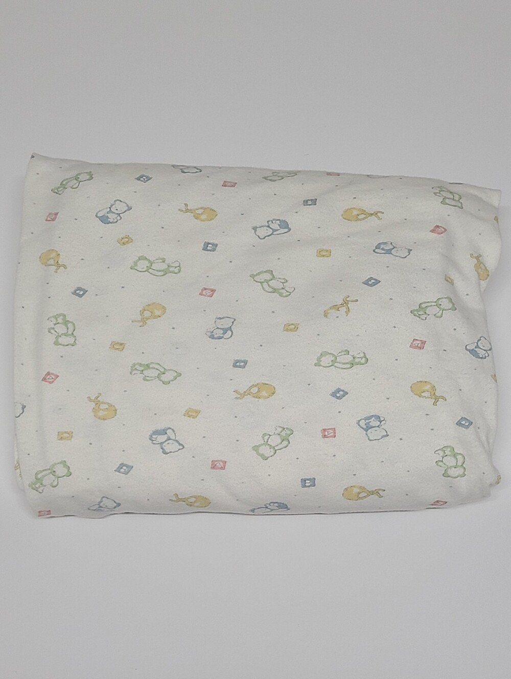 Vintage 2005 Gerber Baby Crib Sheet Teddy Bears Bibs Ducks Letter Blocks